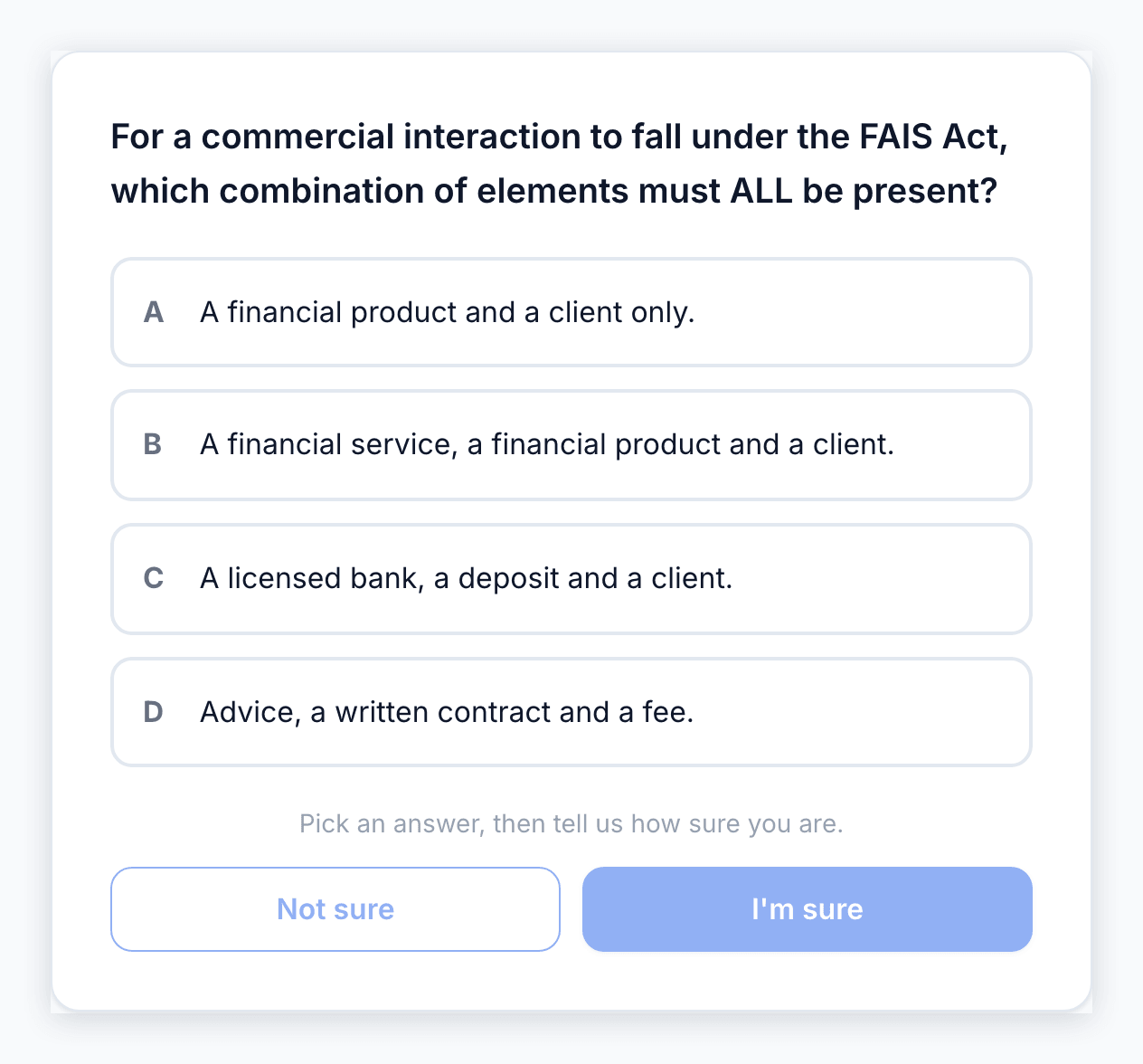 PassPath practice screen: sample RE5 exam-style question with options and confidence buttons